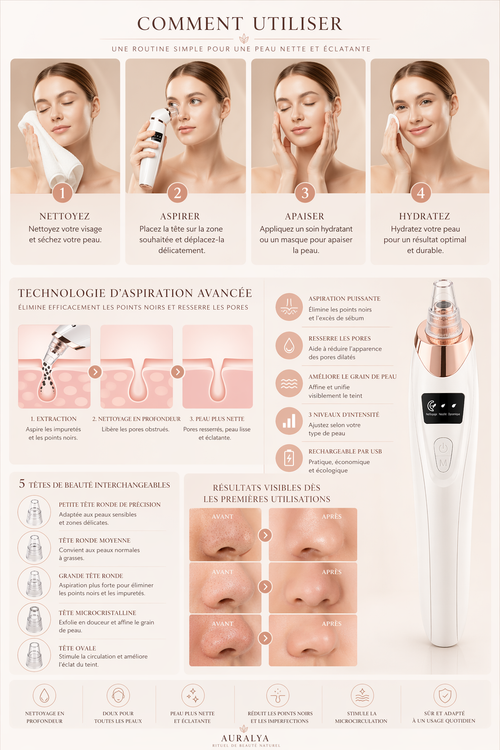 Aspirateur Points Noirs Électrique — Pores Nets & Peau Lisse