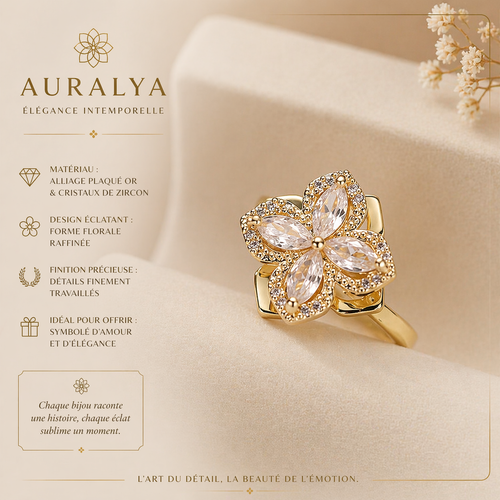 Bagues Fleurs & Moulin à Vent Rotatif — Cuivre & Zircon